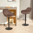 Tabourets de bar Vileo pivotants réglables velours marron
