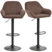 Tabourets de bar Vileo pivotants réglables velours marron