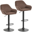Tabourets de bar Vileo pivotants réglables velours marron