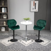 Erlac Lot de 2 Tabourets de Bar Réglables en Velours Vert