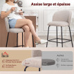 Tabourets de bar Alson avec dossier et repose pieds gris clair