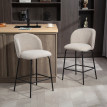 Tabourets de bar Alson avec dossier et repose pieds gris clair
