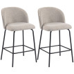 Tabourets de bar Alson avec dossier et repose pieds gris clair