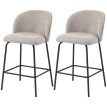 Tabourets de bar Alson avec dossier et repose pieds gris clair