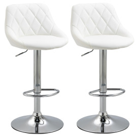 Tabourets de bar Floronova pivotants réglables blancs