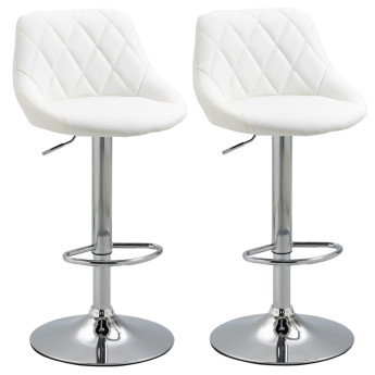Tabourets de bar Floronova pivotants réglables blancs