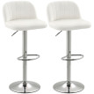 Tabouret de bar Rival pivotant réglable velours crème