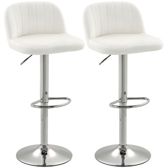 Tabouret de bar Rival pivotant réglable velours crème