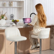 Tabouret de bar Rival pivotant réglable velours crème
