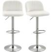 Tabouret de bar Rival pivotant réglable velours crème