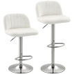 Tabouret de bar Rival pivotant réglable velours crème