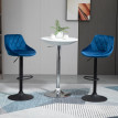 Tabourets de bar Orin réglables en velours et métal bleu