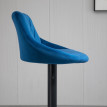Tabourets de bar Orin réglables en velours et métal bleu