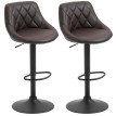 Vervik lot de 2 tabourets de bar réglables pivotants simili cuir marron noir
