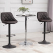 Vervik lot de 2 tabourets de bar réglables pivotants simili cuir marron noir