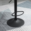 Tabourets de bar Vilane réglables pivotants velours dossier repose pieds gris noir