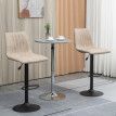 Tabourets de Bar Celea réglables pivotants en acier et polyester Marron