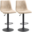 Tabourets de Bar Celea réglables pivotants en acier et polyester Marron