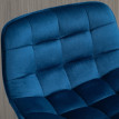 Tabourets Merum style nordique dossier velours métal bleu