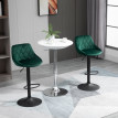 Tabouret de bar Palelier réglable velours dossier repose pieds vert
