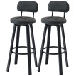 Tabourets de bar Velas pivotants en PU gris foncé