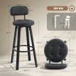 Tabourets de bar Velas pivotants en PU gris foncé