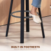 Tabourets de bar Velas pivotants en PU gris foncé