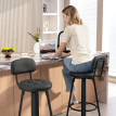 Tabourets de bar Velas pivotants en PU gris foncé