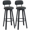 Tabourets de bar Velas pivotants en PU gris foncé