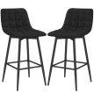 Torrio Tabourets de cuisine style nordique en tissu effet velours noir