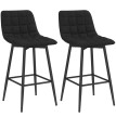 Torrio Tabourets de cuisine style nordique en tissu effet velours noir