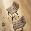 Marier Set de 2 Tabourets de Cuisine Nordiques Velours Métal Marron