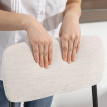 Tabouret de bar Kaline dossier haut chenille crème