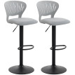 Lot de 2 tabourets de bar Merson pivotants réglables gris