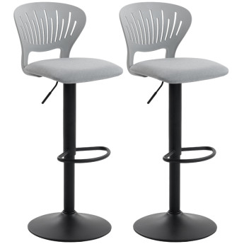Lot de 2 tabourets de bar Merson pivotants réglables gris