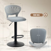 Lot de 2 tabourets de bar Merson pivotants réglables gris