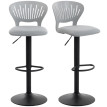 Lot de 2 tabourets de bar Merson pivotants réglables gris