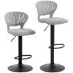 Lot de 2 tabourets de bar Merson pivotants réglables gris