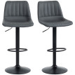Lot de 2 tabourets de bar Nalisac design rétro réglable gris foncé