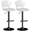 Lot de 2 Tabourets de Bar Jaral Pivotants Réglables 360° Blanc