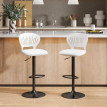 Lot de 2 Tabourets de Bar Jaral Pivotants Réglables 360° Blanc