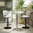 Lot de 2 Tabourets de Bar Jaral Pivotants Réglables 360° Blanc