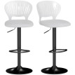 Lot de 2 Tabourets de Bar Jaral Pivotants Réglables 360° Blanc