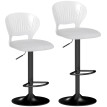 Lot de 2 Tabourets de Bar Jaral Pivotants Réglables 360° Blanc