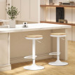 Lot de 2 tabourets de bar Orarson réglables pivotants bois naturel blanc