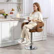 Calara tabouret de bar réglable pivotant avec dossier accoudoirs marron