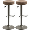 Tabourets de bar Aubet pivotants réglables marron