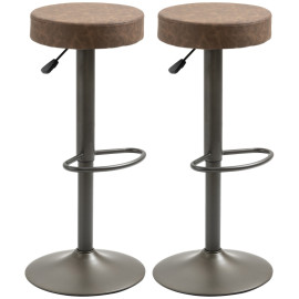 Tabourets de bar Aubet pivotants réglables marron