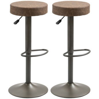 Tabourets de bar Aubet pivotants réglables marron