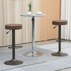 Tabourets de bar Aubet pivotants réglables marron